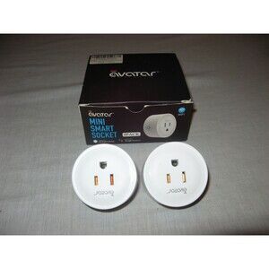Lot of 2 Avatar WiFi Mini Smart Sockets Compatible w Amazon Alexa & Google Home